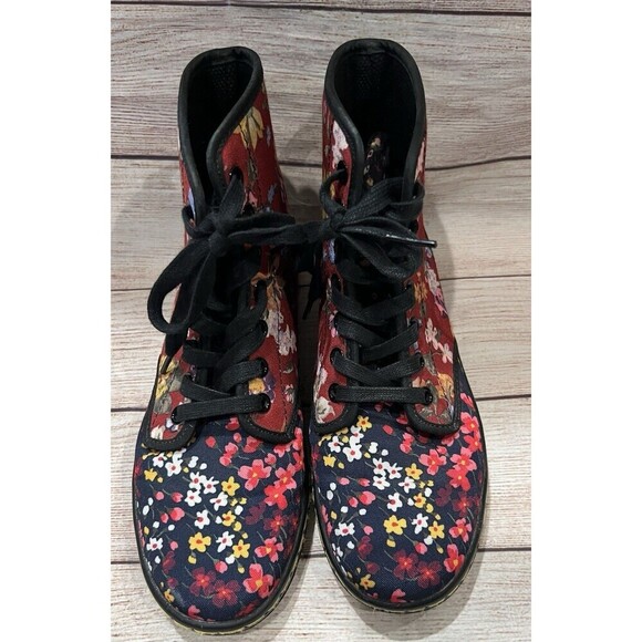 Dr. Martens Pink Floral Boots Kids Size 4 Womens Size 6 - Picture 4 of 14